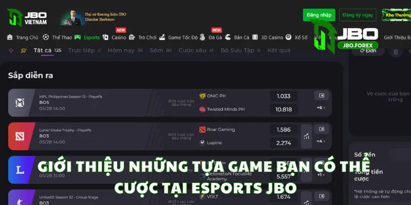 Giới thiệu những tựa game bạn có thể cược tại Esports JBO Giới thiệu những tựa game bạn có thể cược tại Esports JBO